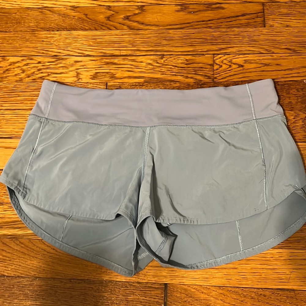 Baby blue lululemon speed up shorts